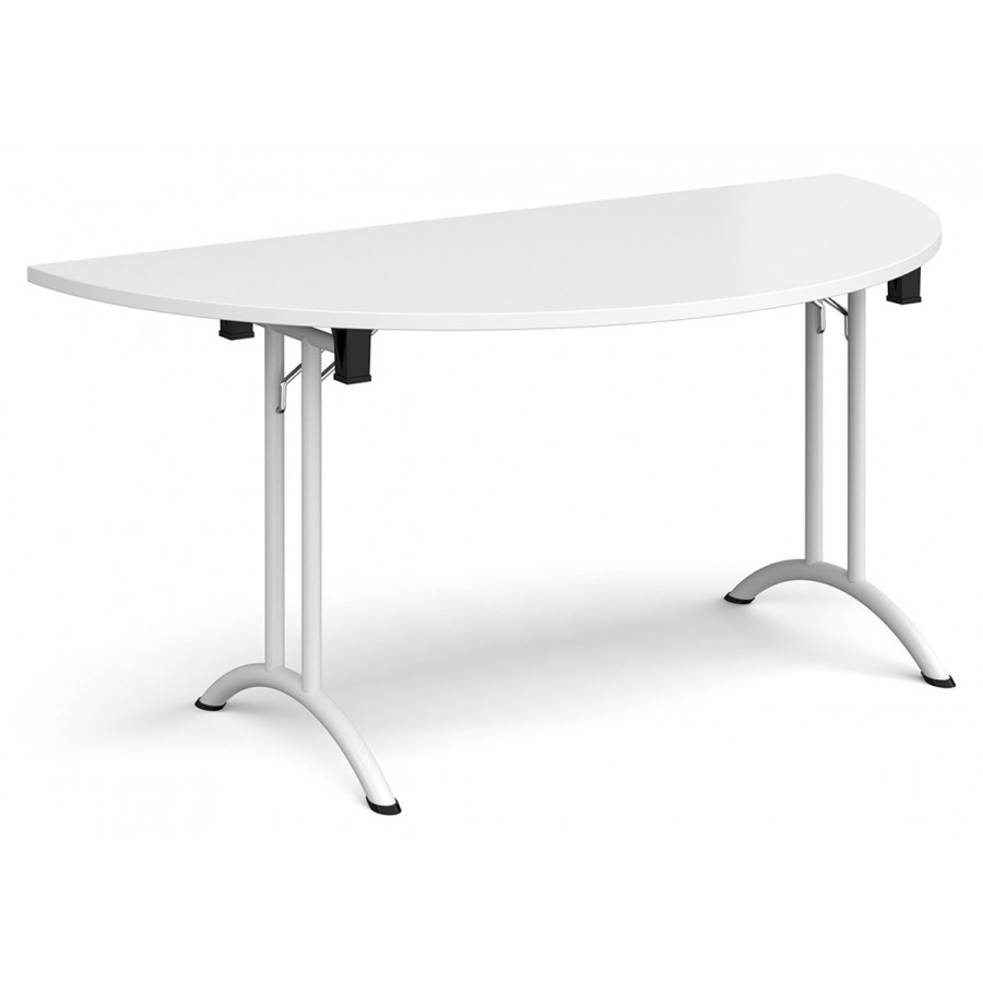 Deco Semi-Circular Curved Folding Leg Meeting Table